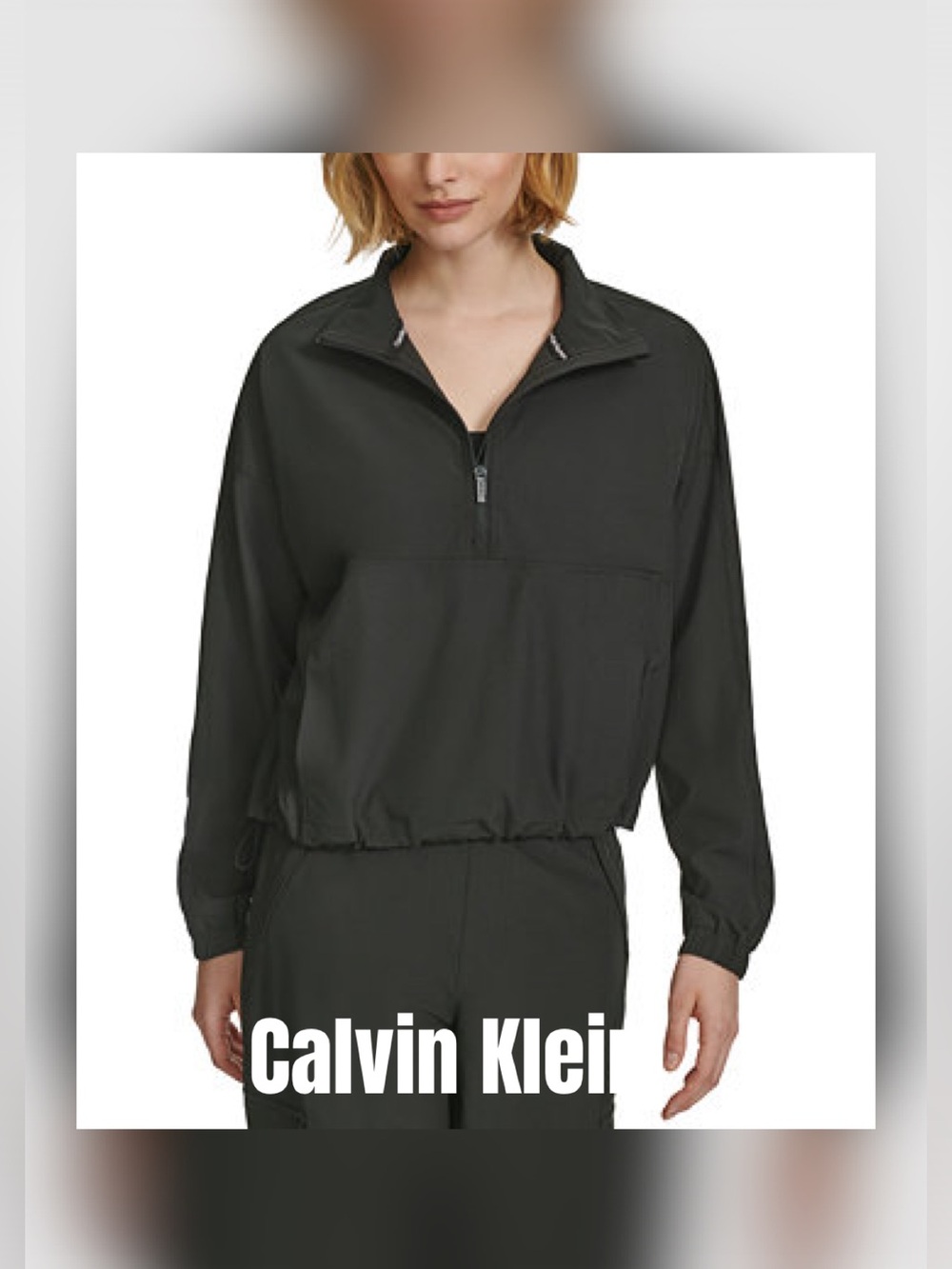 Calvin Klein Performance Black Half-Zip Windbreaker Pullover